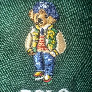 Polo by Ralph Lauren Green and Blue Embroidered Bear Cap.  Brand new never worn!